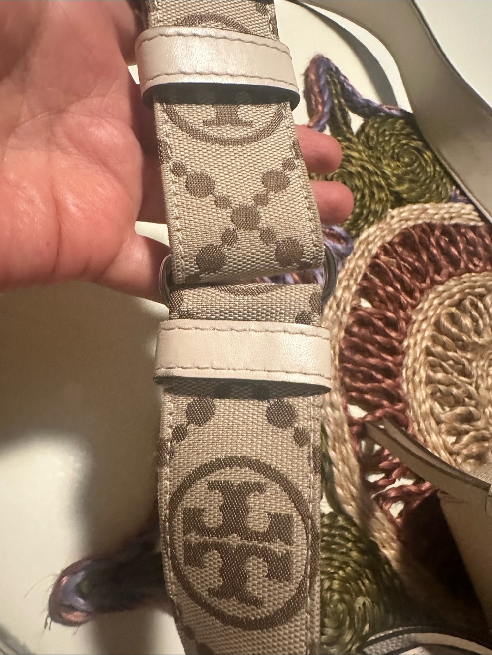 Tory Burch Pebbled Leather Crossbody Camera Bag in Light Taupe - Picture 6 of 16